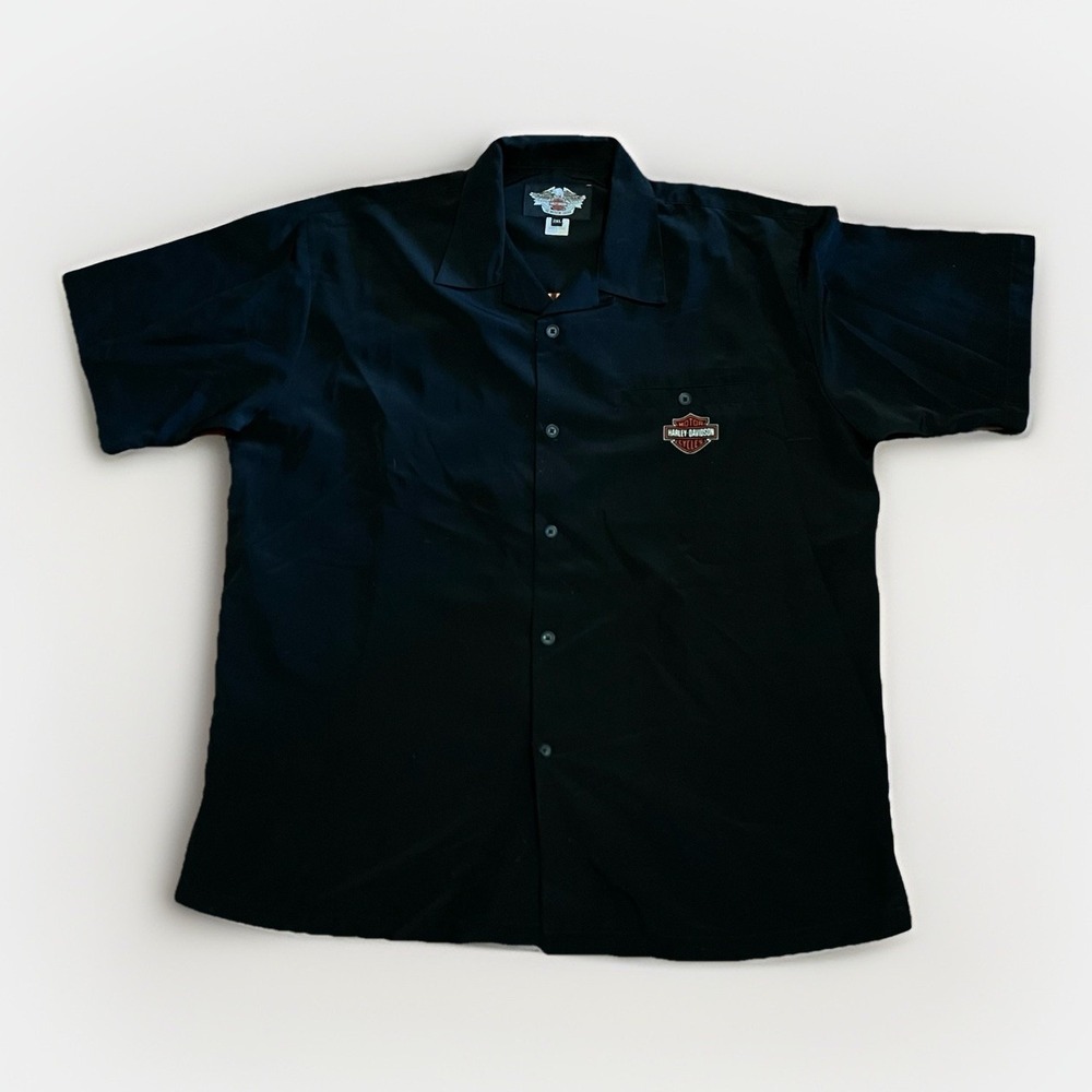 Vintage Harley-Davidson Shirt Mens 2XL Black Phoenix Flames Camp 00s 96354-05VM - Picture 2 of 6